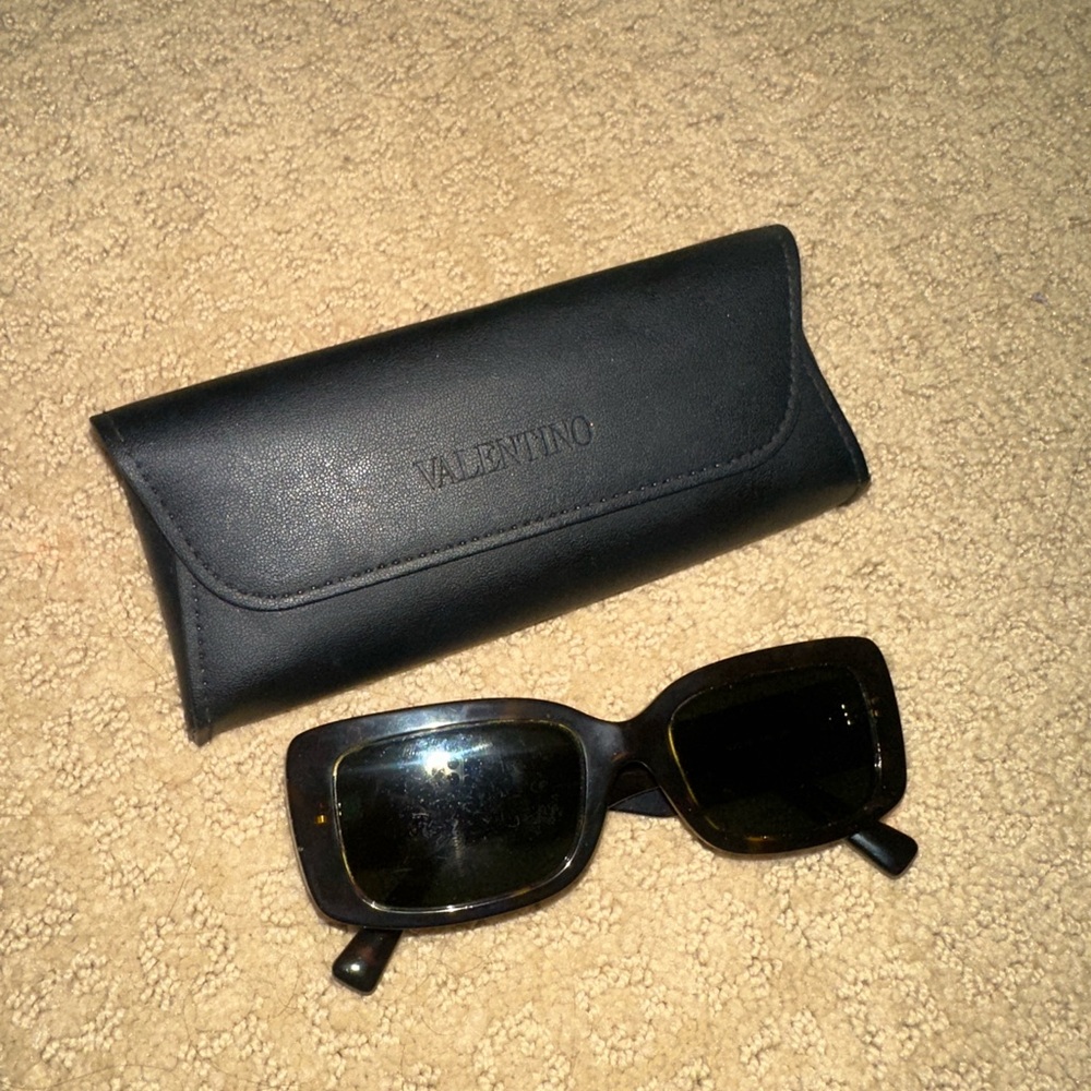 Valentino Rectangular Sunglasses (Black) - image 5